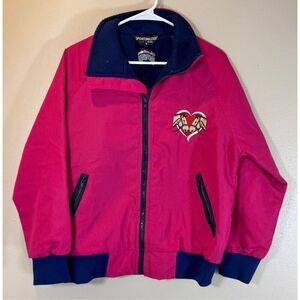 Vintage 80s Sportsmaster Polar Fleece Lined Horse Lover Pink Bomber Style Jacket